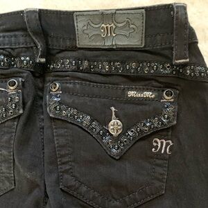 Miss Me Black Mid-Rise Skinny Jeans Sz 28
